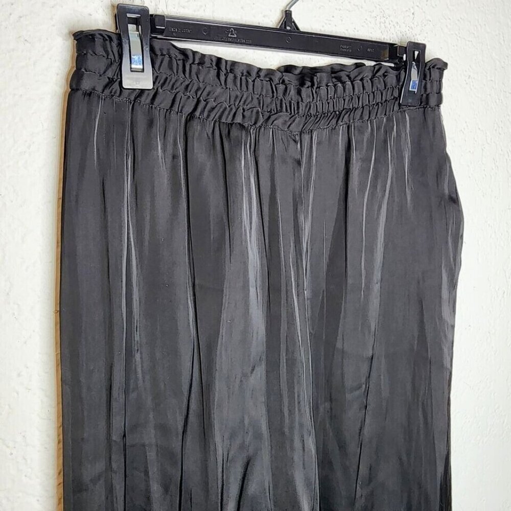 Maison d'Amelie Paris Anthropologie Wide Leg Pants Sz 12 Black Paperbag Waist - Picture 11 of 15